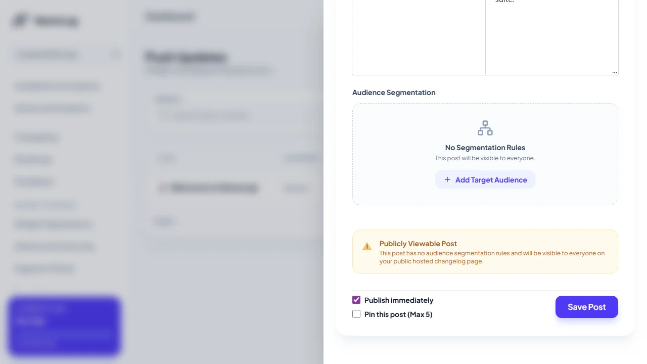 In-App Changelog Feed & Release Notes