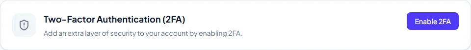 Account Settings 2FA