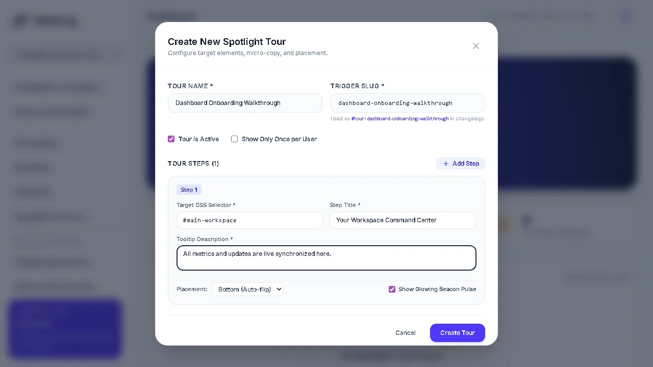 Spotlight Step Builder Modal